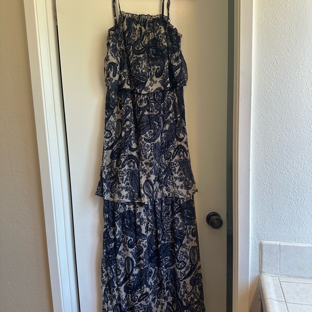 Willow & Clay Blue Tiered Maxi Dress